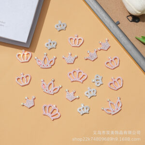 Wholesale Hot stamping non-woven crown DIY Patches