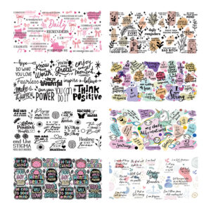 Wholesale Uv Transfer Sticker Glass Cup Crystal Label Crystal Sticker Cross-Border Exclusive for 16oz Glass Cup Special Sticker 23Cmx11Cm