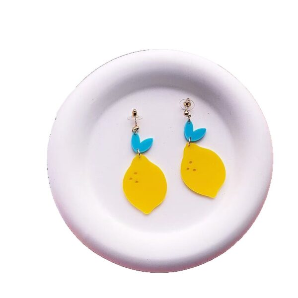 Wholesale Yellow Lemon Summer Vacation Acrylic Earrings