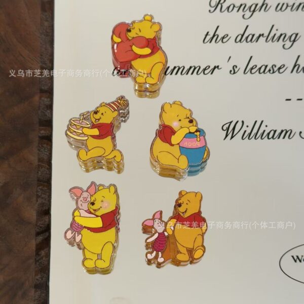 Wholesale 10pcs embossed yellow cartoon bear acrylic beads