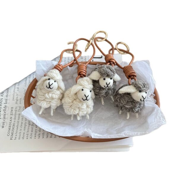 Wholesale Cute Curly Sheep Cartoon Plush Keychain