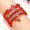 O1CN01icflMv1tIBBGPkDhn_2216713095878-0-cib Wholesale Valentine's Day Heart Bouquet Lip Pendant Versatile lymer Clay Bracelet
