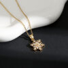Wholesale Full Diamond Snowflake Titanium Steel Necklace for Women