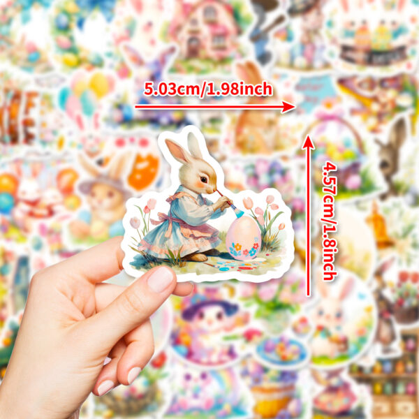 Wholesale 50pcs Easter Cute Rabbit Series Waterproof Vinyl Stickers