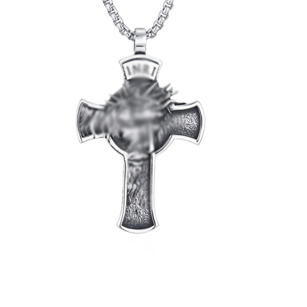 Wholesale Titanium Steel Retro Cross Pendant Necklace