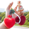 Wholesale Love ball hanging rope acrylic keychain