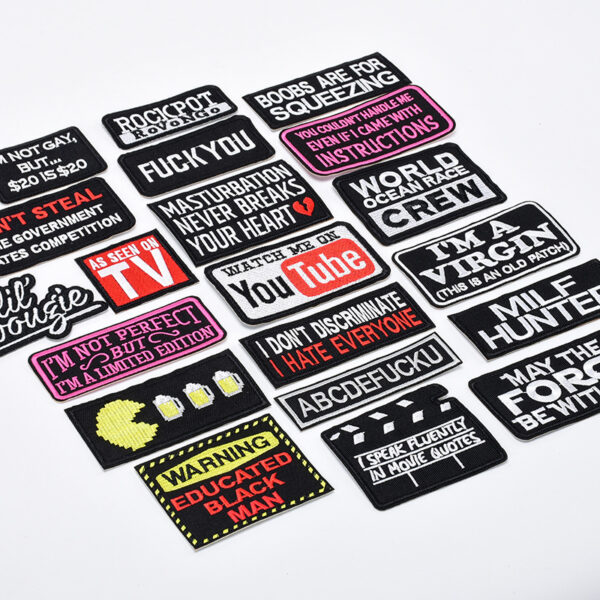 Wholesale English entry humorous letter cartoon embroidery DIY Patches