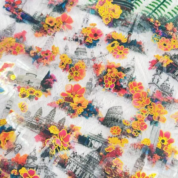 O1CN01ig1obY1jtbP5PutDM_2204108134606-0-cib Wholesale 100pcs Cartoon Gold Plated Flower Waterproof Vinyl Stickers