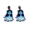 Wholesale Halloween blue cartoon witch acrylic funny earrings