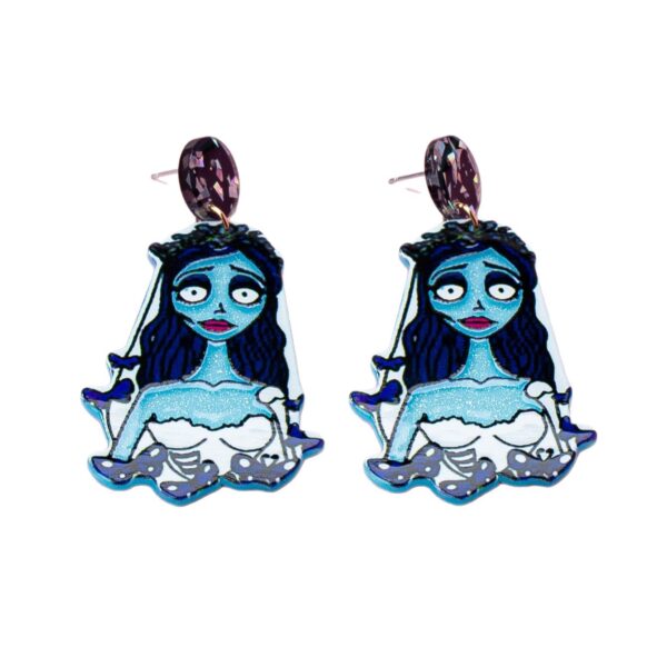 Wholesale Halloween blue cartoon witch acrylic funny earrings