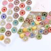 Wholesale 14mm round plum blossom holder glass three-layer flower lace drill plate mobile phone shell sticker drill DIY clothing hair accessories rhinestone