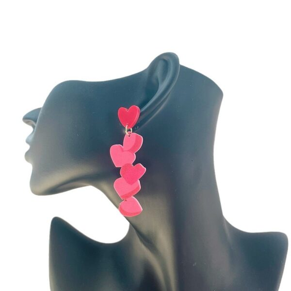 Wholesale Valentine's Day Pink Love Acrylic Earrings