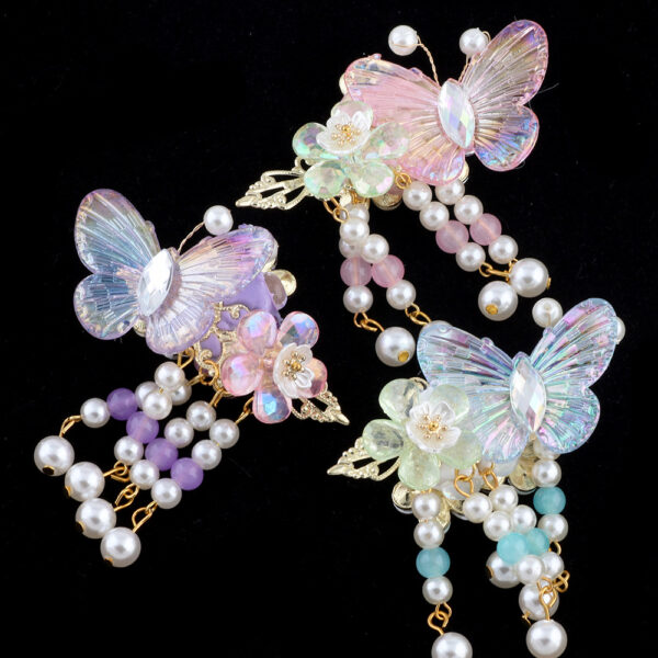 Wholesale 10pcs Butterfly Step Shake tassel Drill Ball Straight Hole Beads