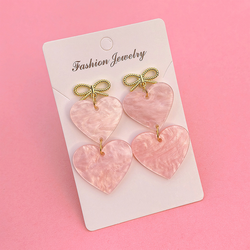Wholesale Red Love Series Butterfly Knot Valentine's Day Acrylic Earrings
