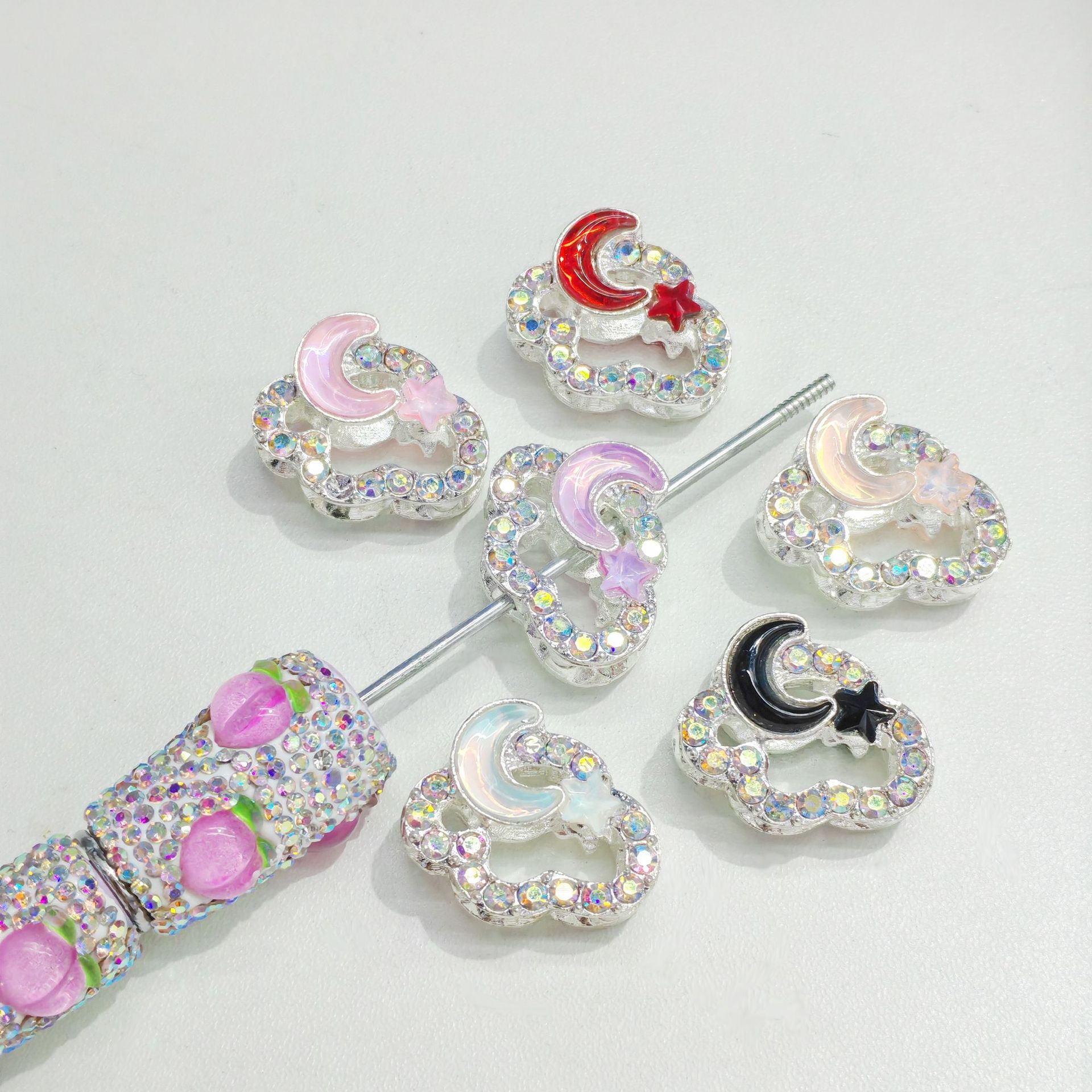 Wholesale Moon Water Diamond Four hole Bead