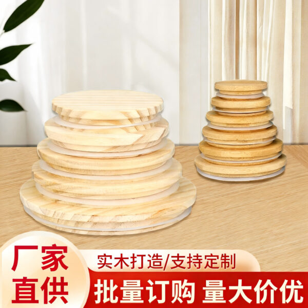Wholesale Shandong Jihuo Handmade Wax Container Candle Holder Made of Pine and Bamboo with Silicone Ring Sealing Lid, Solid Wood Handmade