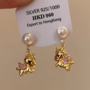 Wholesale 2026 Pegasus Pearl Earrings