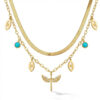 Wholesale True gold electroplated turquoise Devil's Eye necklace