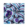 Wholesale 5pcs 20MM Mermaid Style Resin Stripe Beads DIY Three Color Stripe Resin Beads