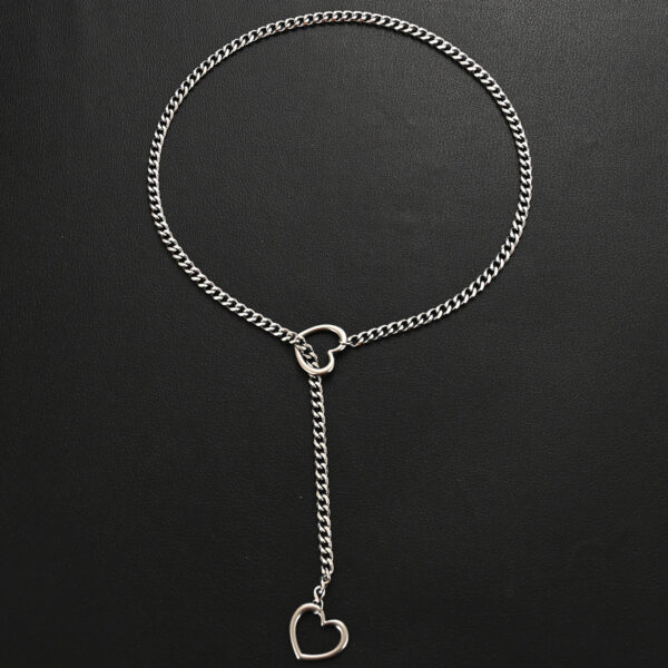 Wholesale Lasso heart-shaped O-ring stainless steel necklace