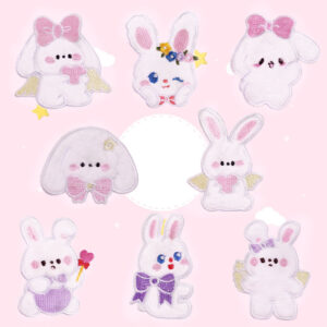 Wholesale Cute self-adhesive plush rabbit DIY Patches