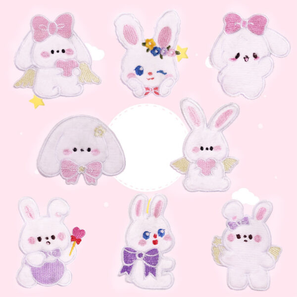 Wholesale Cute self-adhesive plush rabbit DIY Patches