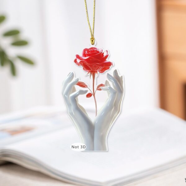 Wholesale Acrylic Interior Car Hanging Ornament Rose and Woman's Hand
