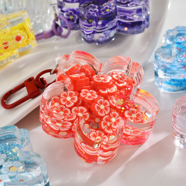 Wholesale Acrylic Oil-Filled Sand Bottle Flashing Luminous Keychain