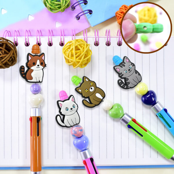 Wholesale Random 100pcs Cute Cartoon Cat Series DIY Pvc Soft Glue Beads