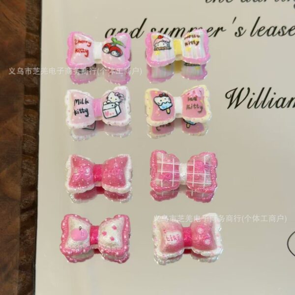 Wholesale 10pcs embossed pink cartoon cat butterfly Acrylic Beads