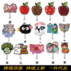 O1CN01isnAWv2D5ccpbzOzF_2220403148558-0-cib Wholesale autumn oil painting art pumpkin suower telescopic badge scroll Thanksgiving easy-pull ID buckle