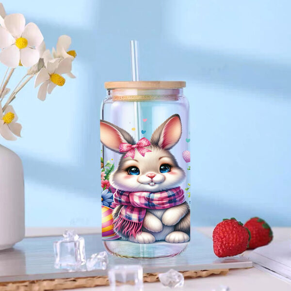 Wholesale UV transfer sticker for glass cups and crystal labels, cross-border exclusive, 16oz glass cup sticker, 23cm x 11cm.