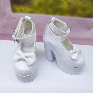 White butterfly platform shoes