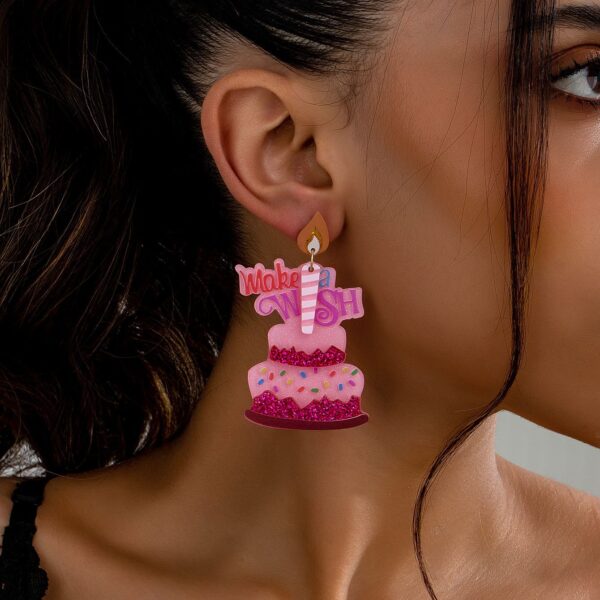 Wholesale Birthday Cake Acrylic Earrings