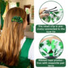 Wholesale St. Patrick's Day clover hair clip, green bow hair clip