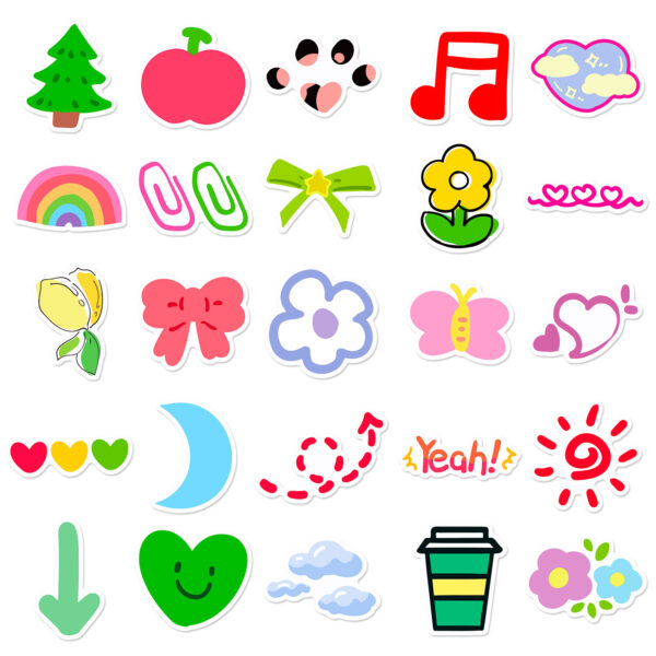 Wholesale 50pcs dopamine cute cartoon flower stickers