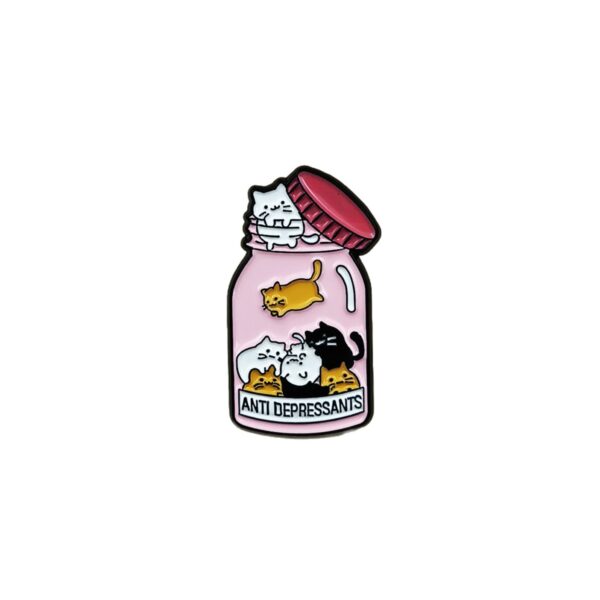 O1CN01ixnTDH1sPDdtB3qwP_4079255758-0-cib Wholesale Cartoon bottle cute and joyful cat metal brooch