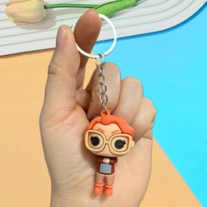 Strange plush toy keychain - glasses and brown shirt / 5.4*3.8