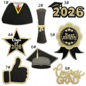 Graduation season cloth stickers set of 8 pieces