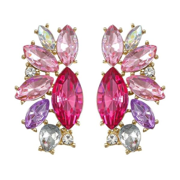 Wholesale Geometric Water Drop Love Petals Leaves Diamond Earrings