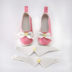 Pink high heels with buckle strap, 7.5cm, 131500
