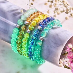 Wholesale Starry Sky Glass Golden Sands Healing Crystal Luminous Bracelet