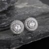 Wholesale Round patterned zircon inlaid earrings