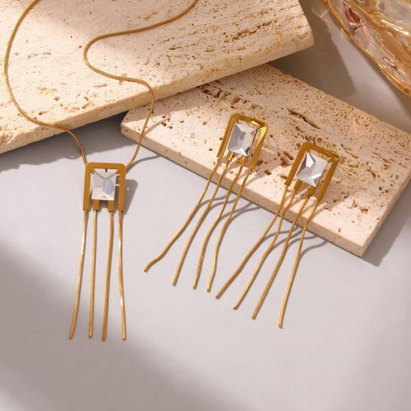 Wholesale Stainless steel jewelry set for women: earrings and necklace