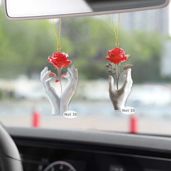 Wholesale Acrylic Interior Car Hanging Ornament Rose and Woman's Hand