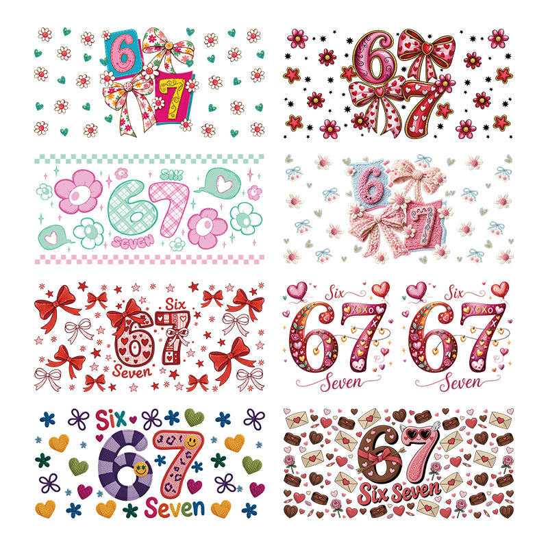 Wholesale UV transfer sticker for glass cs crystal label crystal sticker 16OZ UV DTF WRAPS