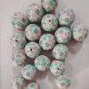 Wholesale 5pcs 20MM Acrylic Two-color Flower Print Beads