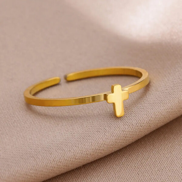 Wholesale Stainless Steel Ring Cross Couple Ring Heart-Shaped