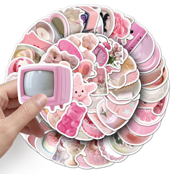 O1CN01j5UOKQ1kMuhn794t6_2208066194670-0-cib Wholesale 100 cute soft pink butterfly doodle stickers