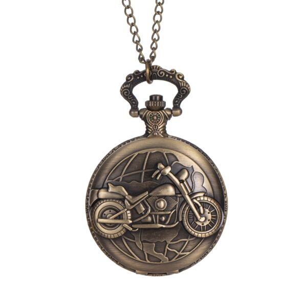 Wholesale Vintage bronze motorcycle carved flip cover watch